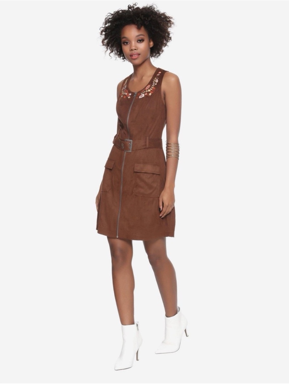 Herstory Star Wars Hans Solo Women's Faux Suede Zip Dress with Belt Medium
